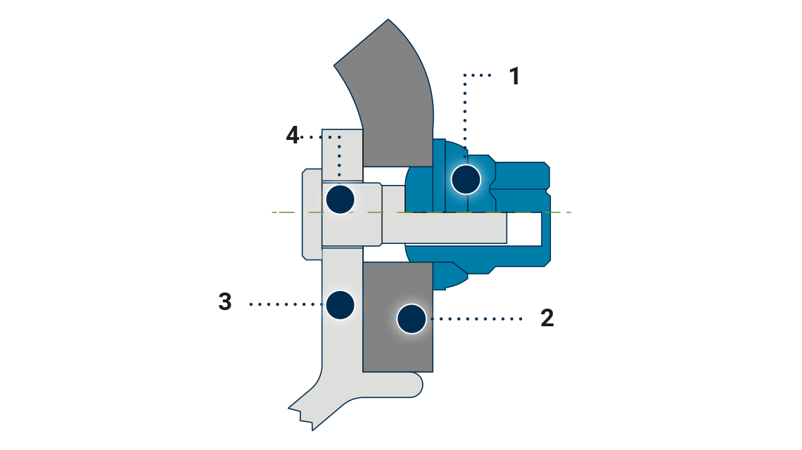 Cross section of a sleeve nut assembly