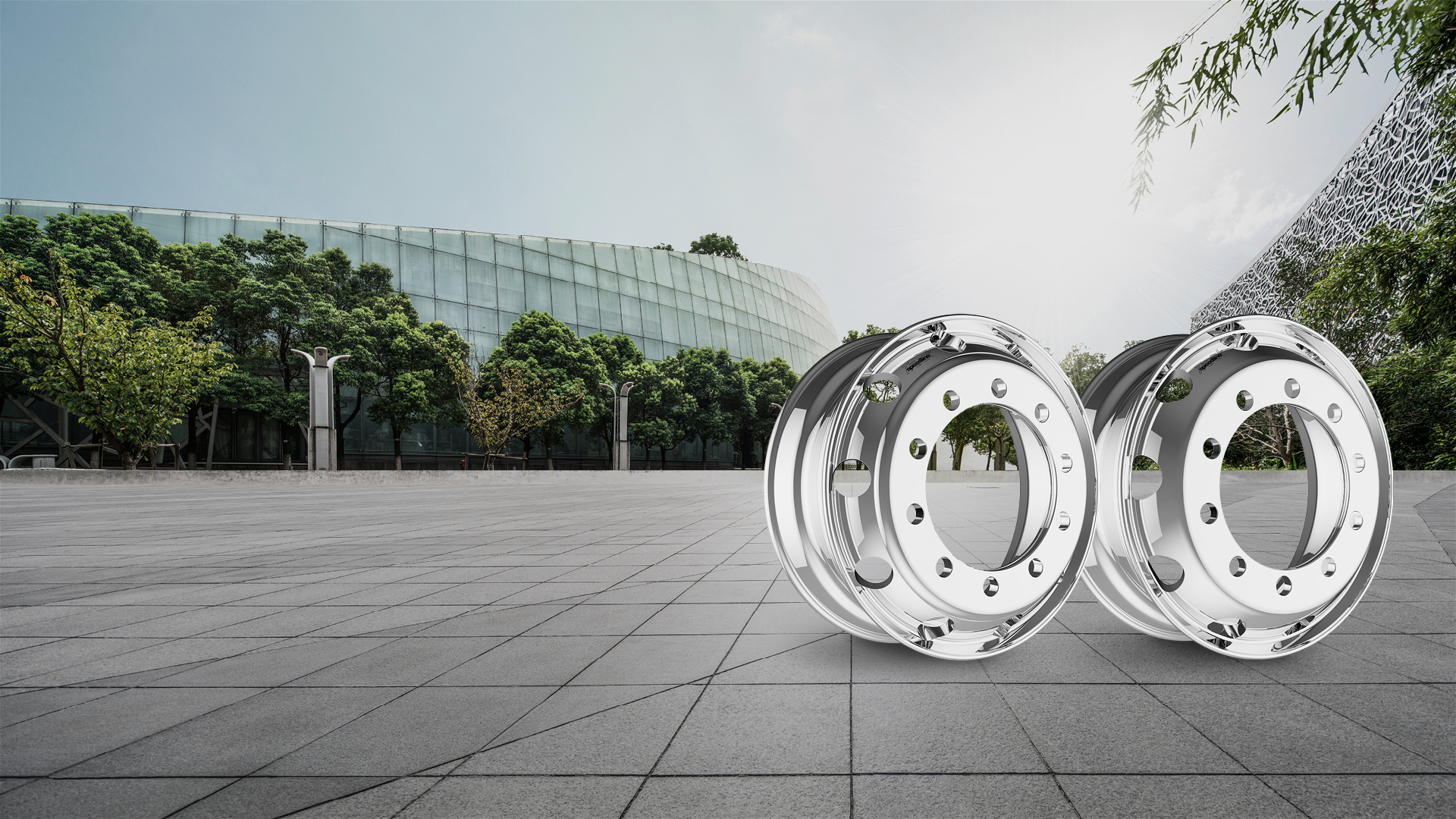 Lightweight alloy forged wheel for electric buses